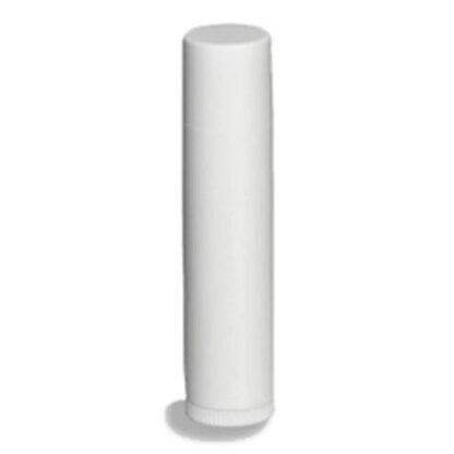 .15 oz White Plastic Lip Balm Tube With Cap