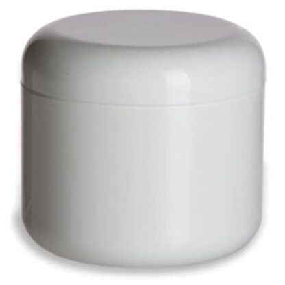 8 oz White Double-Wall Plastic Jar
